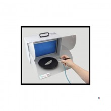 HBM Airbrush Sprøjtekabine med Belysning, Udsugning og Drejeplateau 22,5 cm