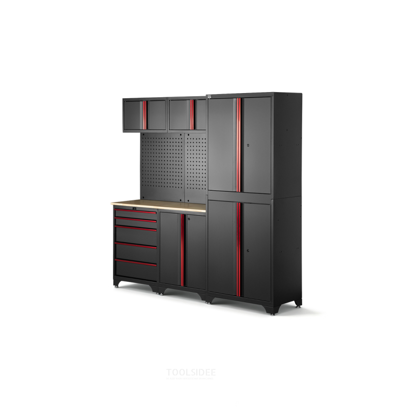 HBM modulair werkplaatssysteem 6-delig, zwart rood, model B