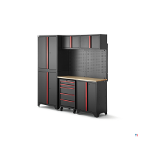 HBM modulair werkplaatssysteem 6-delig, zwart rood, model A