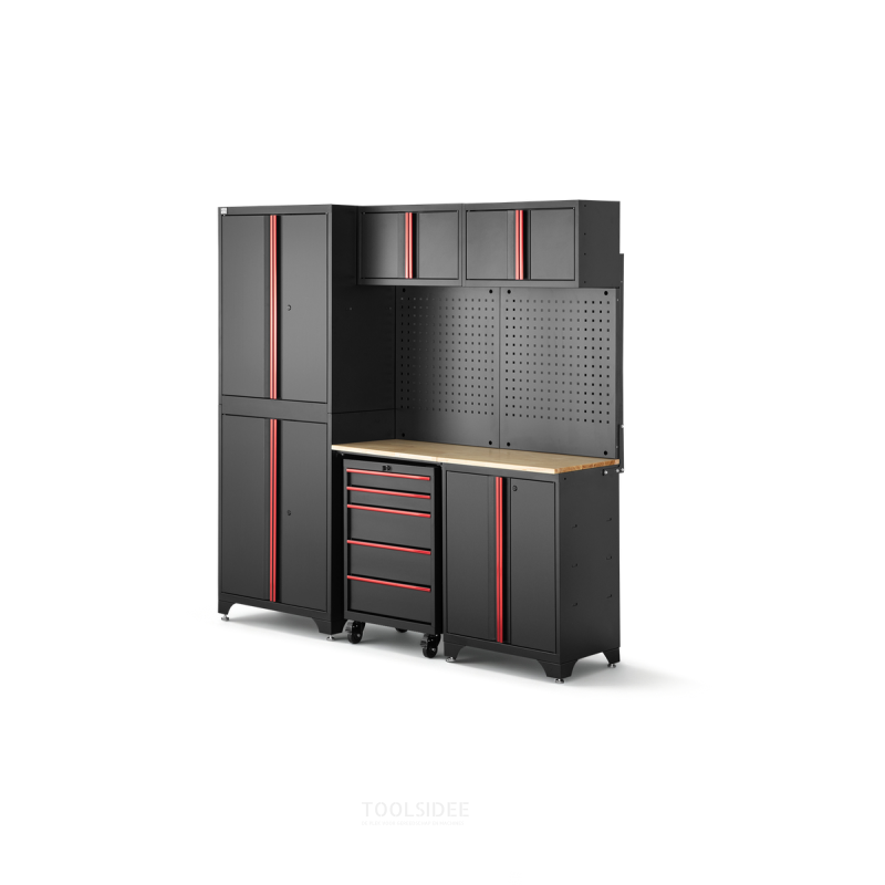 HBM modulair werkplaatssysteem 6-delig, zwart rood, model A