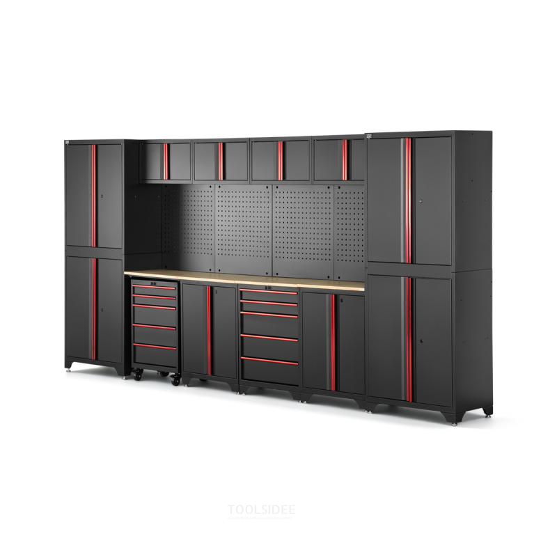 HBM modulair werkplaatssysteem 12-delig, zwart rood HBM modulair werkplaatssysteem 12-delig, zwart rood