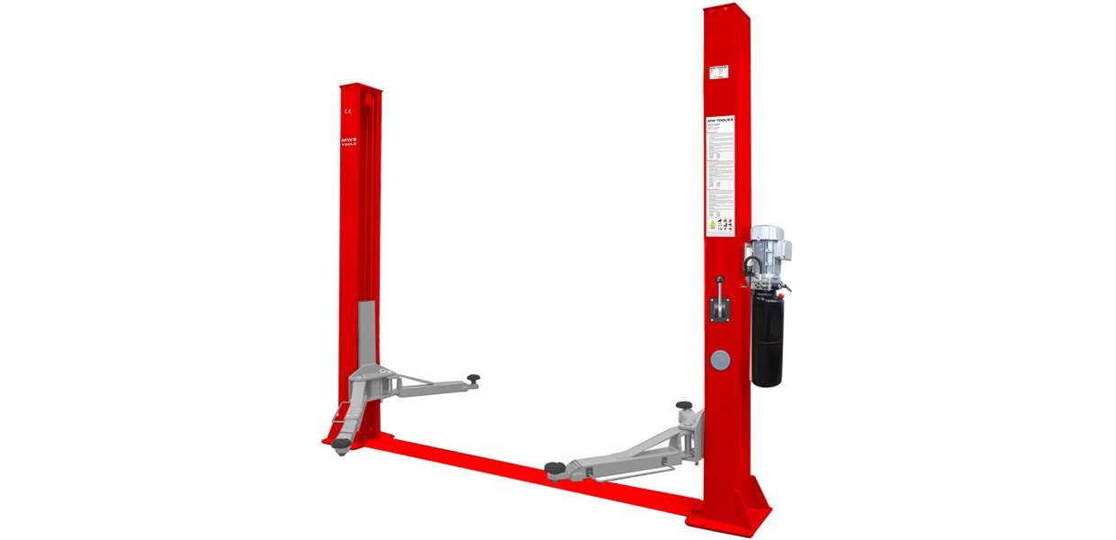 2-søjlet hydraulisk lift 4 t 230V med manuel udløser MW Tools 2-søjlet hydraulisk lift 4 t 230V med manuel udløser MW Tools