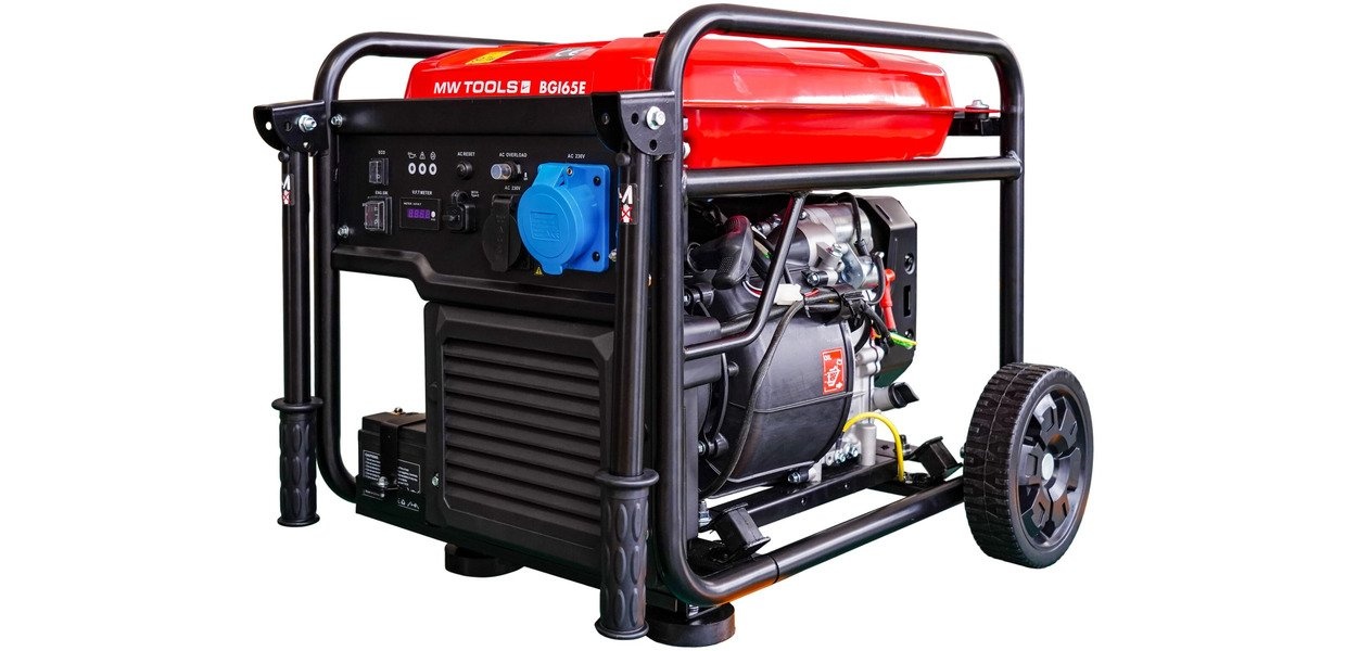 Benzin invertergenerator 6,5 kW 230 V med elektrisk start MW Tools