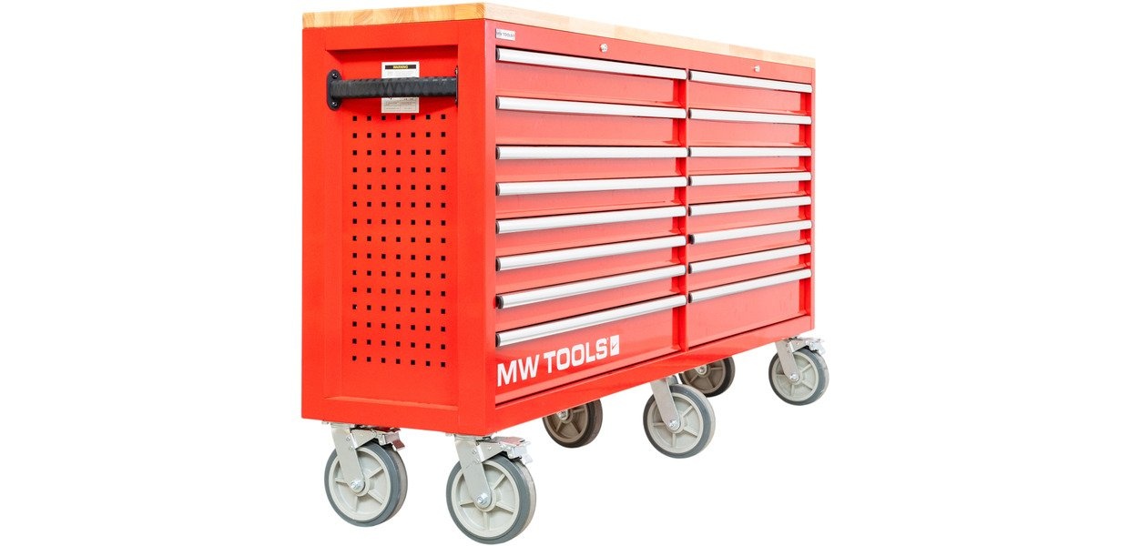 MEGA værktøjsvogn type 16 skuffer 2150 mm bred MW Tools MEGA værktøjsvogn type 16 skuffer 2150 mm bred MW Tools