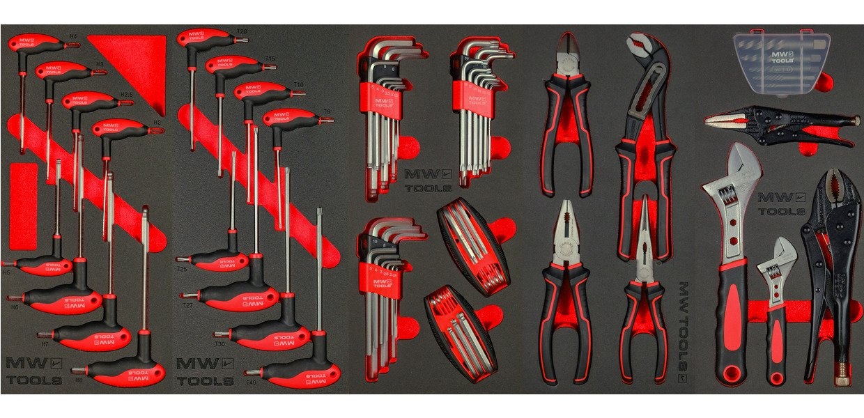 Fyldt bred værktøjsvogn med topkasse EV XXL 782 dele MW Tools