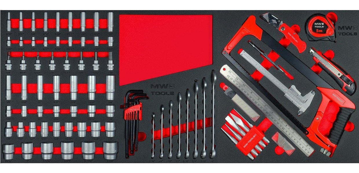 Fyldt bred værktøjsvogn med topkasse EV XXL 782 dele MW Tools