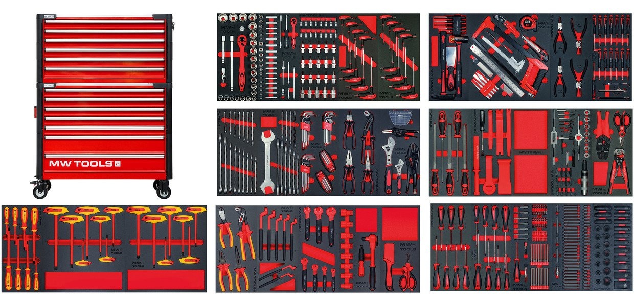 514-delt værktøjssæt i vogn GWB307TR2 MW Tools