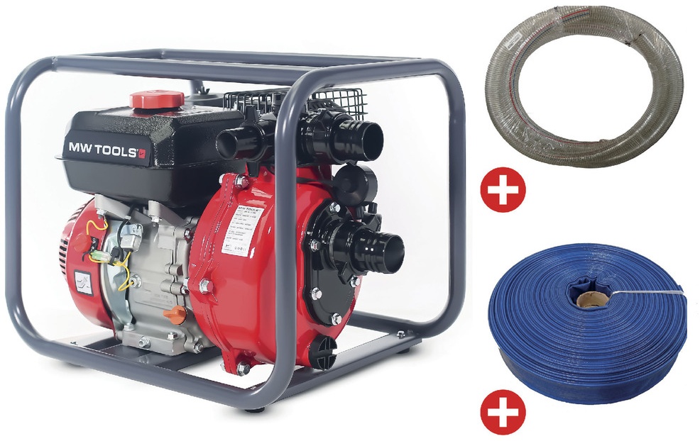 Vandpumpe 3" - 50.000 L/T – 6 HK diesel - elektrisk start MW Værktøj Vandpumpe 3" - 50.000 L/T – 6 HK diesel - elektrisk start MW Værktøj