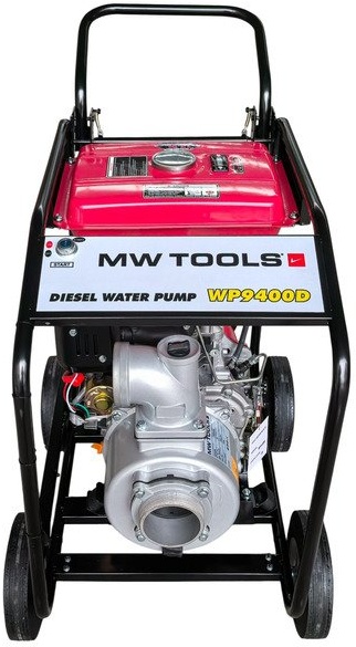Vandpumpe 4" - 96.000 L/T – 10 HK diesel - elektrisk start MW Værktøj Vandpumpe 4" - 96.000 L/T – 10 HK diesel - elektrisk start MW Værktøj