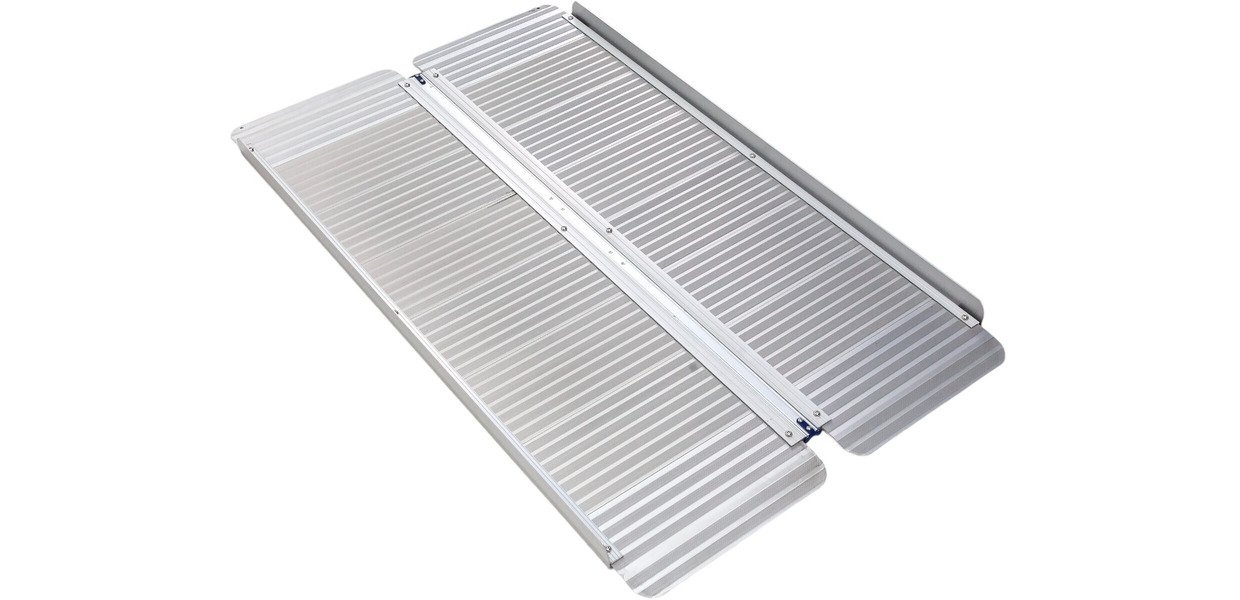 Aluminiumsrampe 300 kg længde 1520 mm x bredde 720 mm foldbar MW Tools