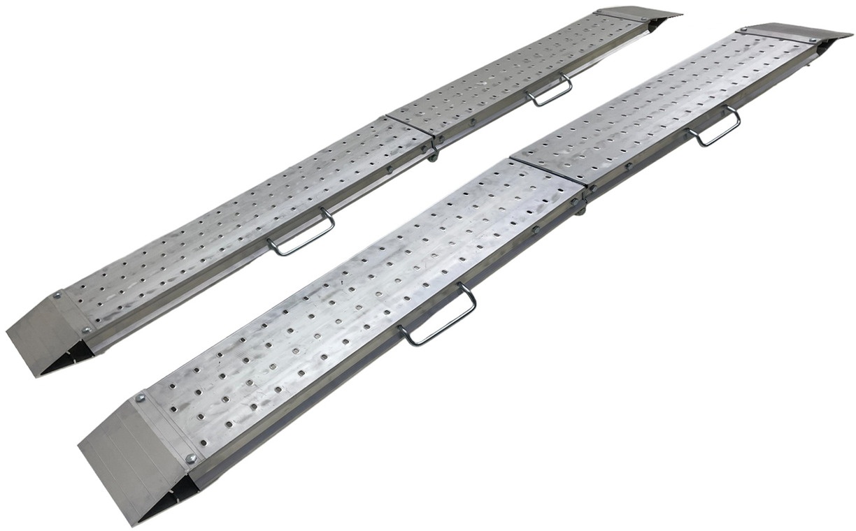 Aluminiumsrampe 400 kg længde 1800 mm x bredde 760 mm foldbar MW Tools