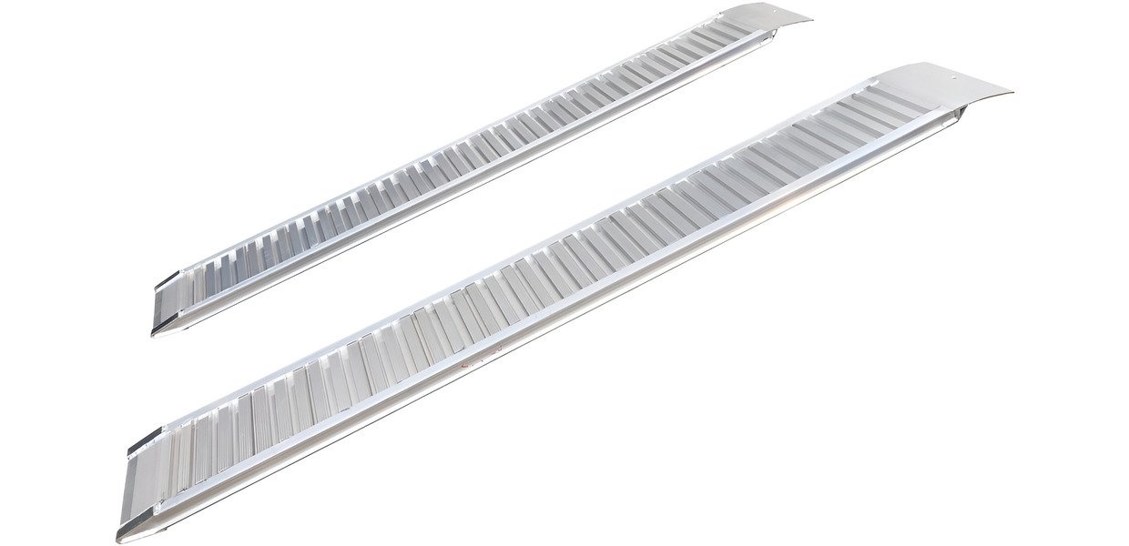 Aluminiumsrampe 270 kg længde 1850 mm x bredde 750 mm 3-vejs foldbar MW Tools