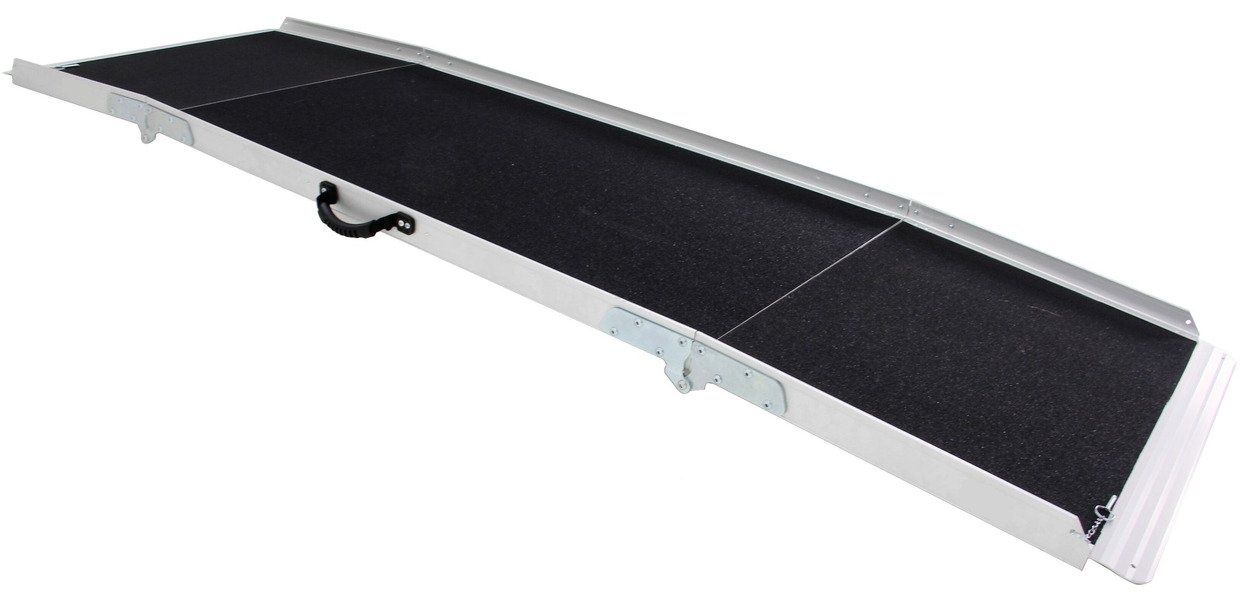 Aluminiumsrampe 270 kg længde 2450 mm x bredde 750 mm 3-vejs foldbar MW Tools