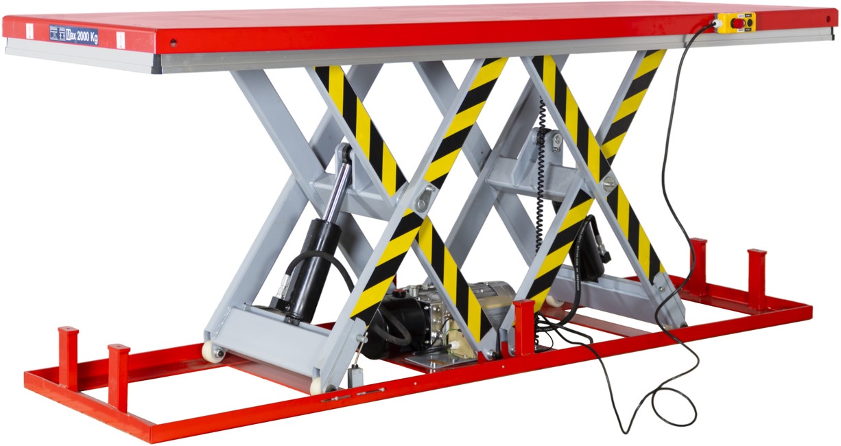 Elektrohydraulisk sakseliftbordrampe 2000 kg 230V bord 1600 x 1180 mm MW Tools