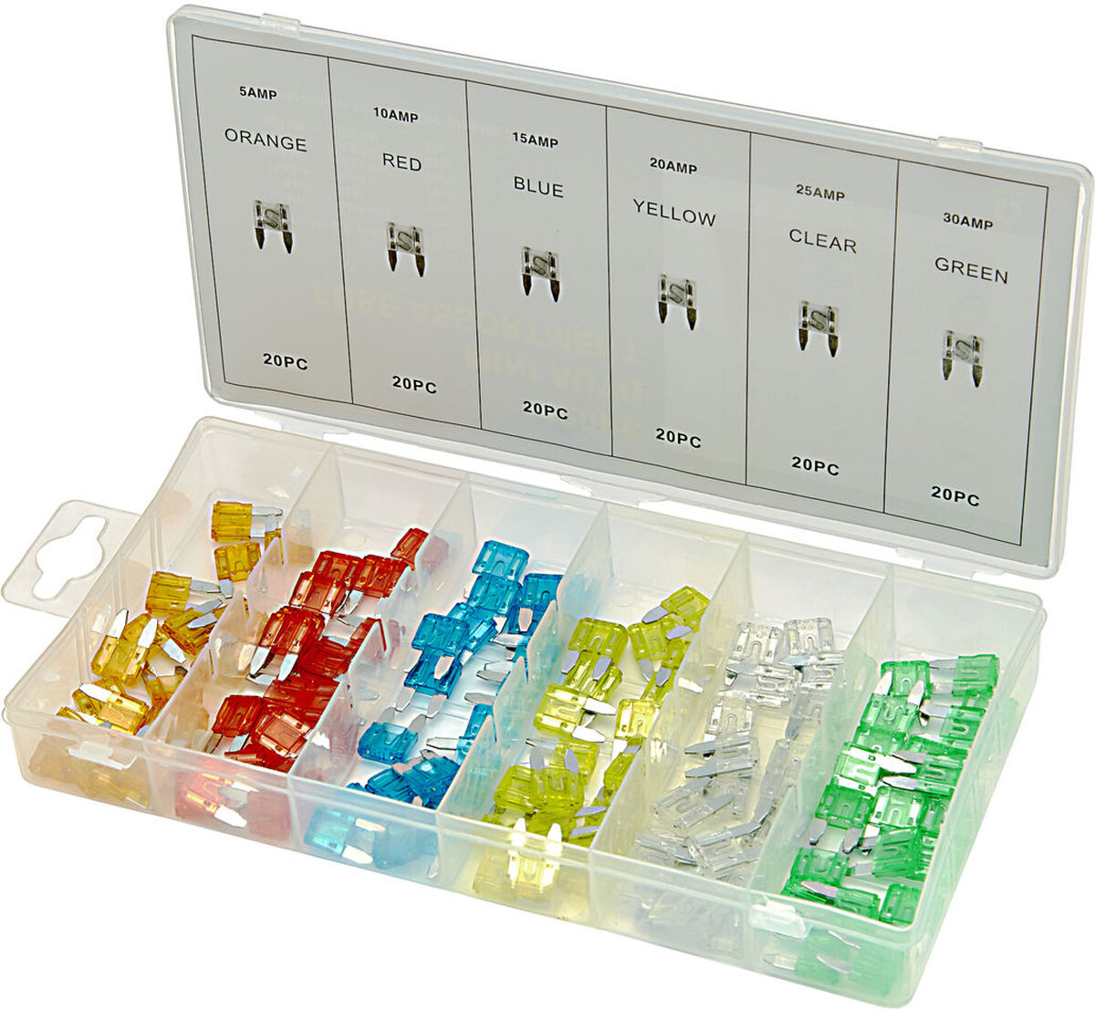 Hbm 120 stk mini bil sikringer sortiment