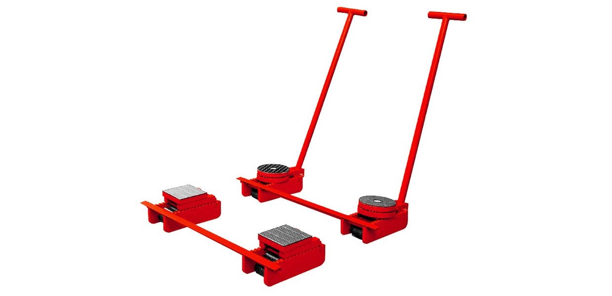 Sæt med transportruller 60 tons 4 platforme 2 styrehåndtag MW Tools Sæt med transportruller 60 tons 4 platforme 2 styrehåndtag MW Tools