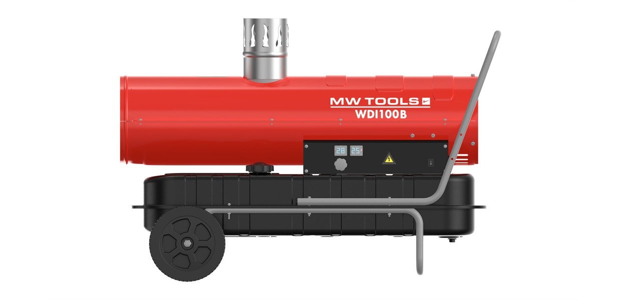 Indirecte dieselheater 30 kW - Met rookgasafvoer - Tot 1740 m³ MW Tools Indirecte dieselheater 30 kW - Met rookgasafvoer - Tot 1740 m³ MW Tools