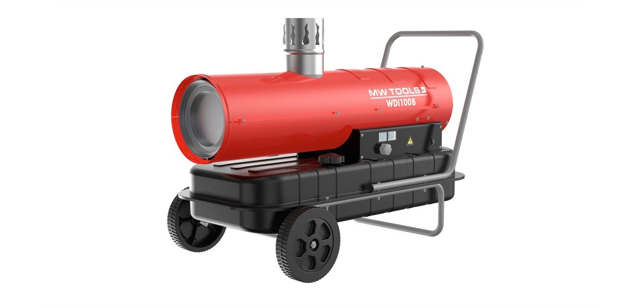 Indirecte dieselheater 30 kW - Met rookgasafvoer - Tot 1740 m³ MW Tools Indirecte dieselheater 30 kW - Met rookgasafvoer - Tot 1740 m³ MW Tools