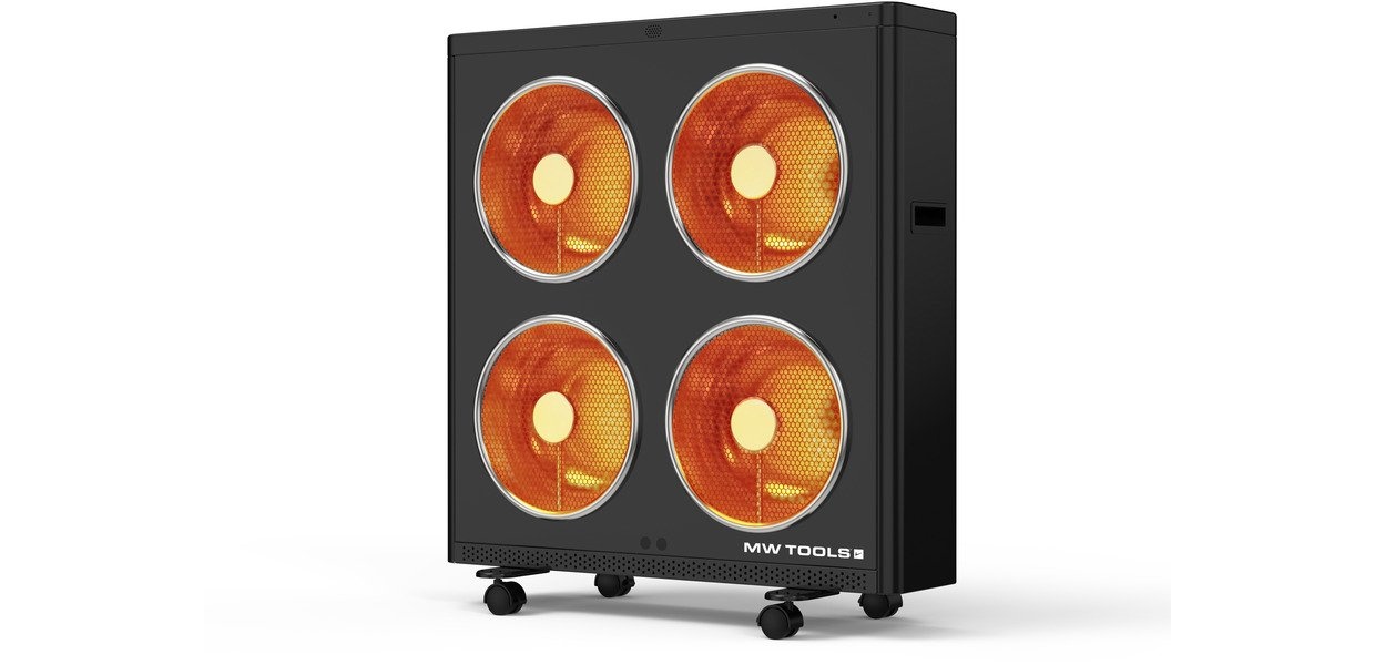 Elektrische infrarood werkplaatskachel 3 kW - Tot 60 m³ - Thermostaat - Afstandsbediening MW Tools Elektrische infrarood werkplaatskachel 3 kW - Tot 60 m³ - Thermostaat - Afstandsbediening MW Tools