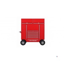 Gereedschapswagen trailer 8 laden rood "trolley3" met topbox MW Tools Gereedschapswagen trailer 8 laden rood "trolley3" met topbox MW Tools