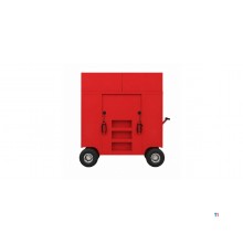 Gereedschapswagen trailer 8 laden rood "trolley3" met topbox MW Tools