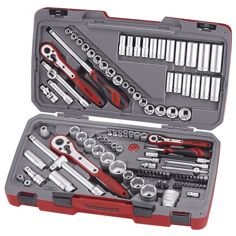 Kombisæt 1/4"-3/8"-1/2" 111 dele Teng Tools