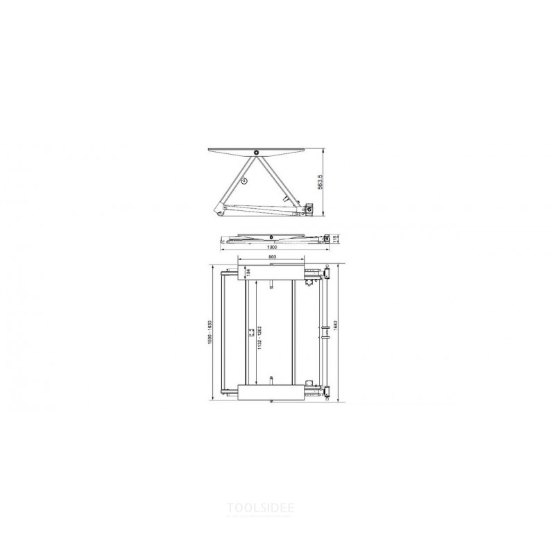 Mobiele mechanische autolift 3 T 570 mm MW Tools Mobiele mechanische autolift 3 T 570 mm MW Tools