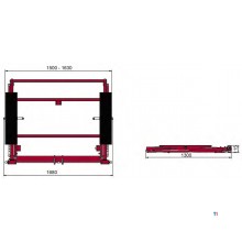 Mobiele mechanische autolift 3 T 570 mm MW Tools Mobiele mechanische autolift 3 T 570 mm MW Tools