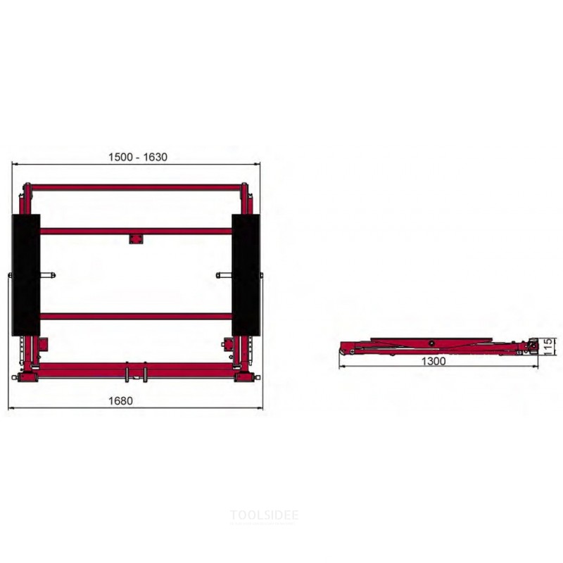 Mobiele mechanische autolift 3 T 570 mm MW Tools Mobiele mechanische autolift 3 T 570 mm MW Tools