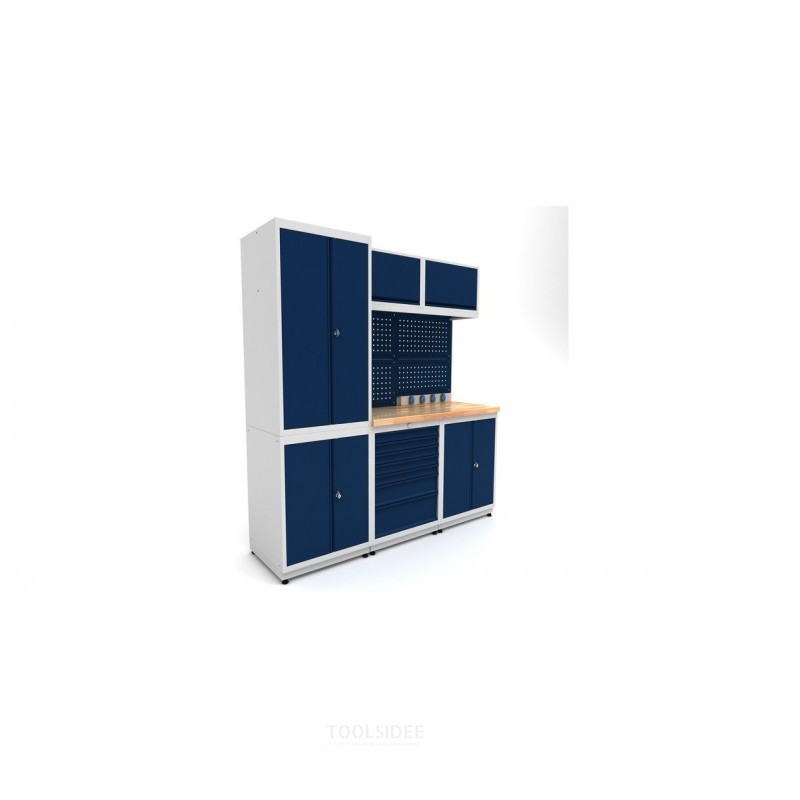 Industriële werkbank 1860 mm PRACO M T01- Massief beukenhouten werkblad - Laden, kast en LED-verlichting MW Tools Industriële werkbank 1860 mm PRACO M T01- Massief beukenhouten werkblad - Laden, kast en LED-verlichting MW Tools
