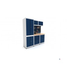 Industriële werkbank 1860 mm PRACO M T01- Massief beukenhouten werkblad - Laden, kast en LED-verlichting MW Tools Industriële werkbank 1860 mm PRACO M T01- Massief beukenhouten werkblad - Laden, kast en LED-verlichting MW Tools