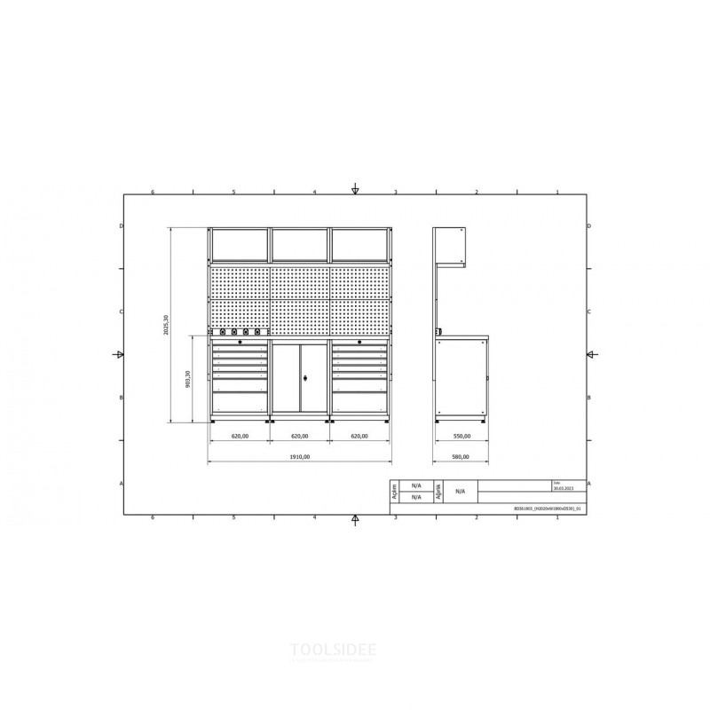 Industriële werkbank 1860 mm PRACO M T03- Massief beukenhouten werkblad - Laden, kast en LED-verlichting MW Tools Industriële werkbank 1860 mm PRACO M T03- Massief beukenhouten werkblad - Laden, kast en LED-verlichting MW Tools
