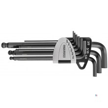 Allensleutelset bolkop 9 dlg 5/64'' tot 3/8'' Teng Tools
