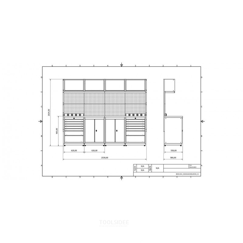 Industriële werkbank 2480 mm PRACO M T16- Massief beukenhouten werkblad - Laden, kast en LED-verlichting MW Tools Industriële werkbank 2480 mm PRACO M T16- Massief beukenhouten werkblad - Laden, kast en LED-verlichting MW Tools
