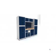 Industrielt arbejdsbord 2480 mm PRACO M T17 - Massivt bøgetræsbord - Skuffer, skab og LED-belysning MW Tools Industrielt arbejdsbord 2480 mm PRACO M T17 - Massivt bøgetræsbord - Skuffer, skab og LED-belysning MW Tools