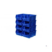 8 opbergbakjes blauw 455x300x175 mm MW Tools