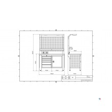 Industriarbejdsbord PRACO W T66 – 1400 mm med skuffer, skab og LED-belysning MW Tools Industriarbejdsbord PRACO W T66 – 1400 mm med skuffer, skab og LED-belysning MW Tools