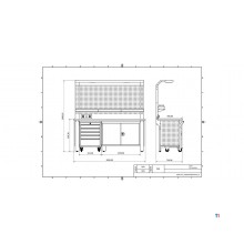Industriarbejdsbord PRACO W T51 – 2000 mm med skuffer, skab og LED-belysning MW Tools Industriarbejdsbord PRACO W T51 – 2000 mm med skuffer, skab og LED-belysning MW Tools