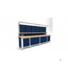 Industriarbejdsbord PRACO W T74 – 3560 mm med skuffer, skab og LED-belysning MW Tools Industriarbejdsbord PRACO W T74 – 3560 mm med skuffer, skab og LED-belysning MW Tools