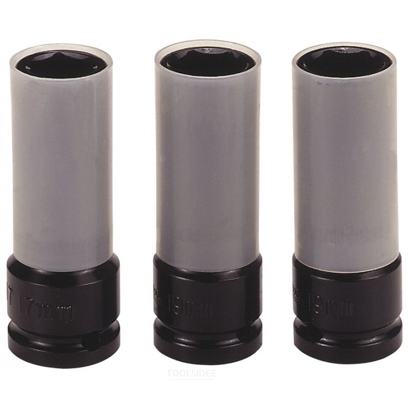 Slagdoppenset 3dlg 1/2" 17-21mm Teng Tools