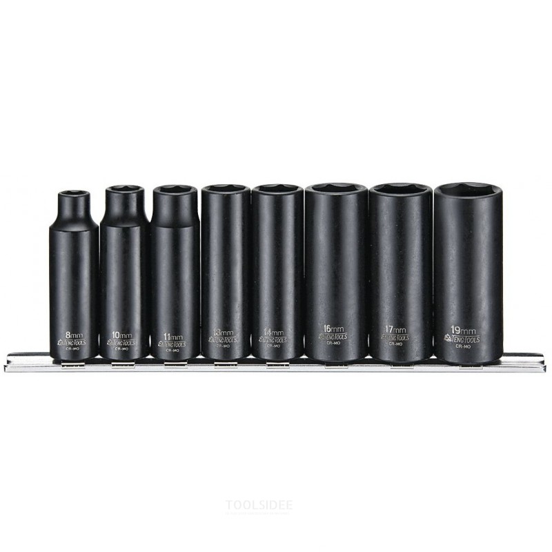 Slagdoppen set diep 3/8 8-19mm 8dlg Teng Tools