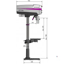 Moderne kolomboormachine boren tot ø 30 mm opname MK4 1,1 kW 400V variabele snelheden Optidrill