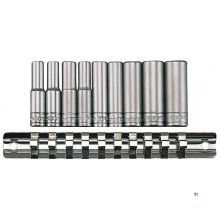 Doppenset op rail 1/4" lang 4-13 mm 9 dlg Teng Tools Doppenset op rail 1/4" lang 4-13 mm 9 dlg Teng Tools
