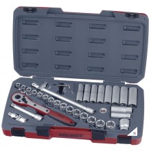 Doppenset 1/2" 11-24mm 34 dlg Teng Tools Doppenset 1/2" 11-24mm 34 dlg Teng Tools