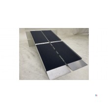 Aluminiums læsserampe 350 kg længde 2100 mm x bredde 760 mm 4-sektioners foldbar MW Tools