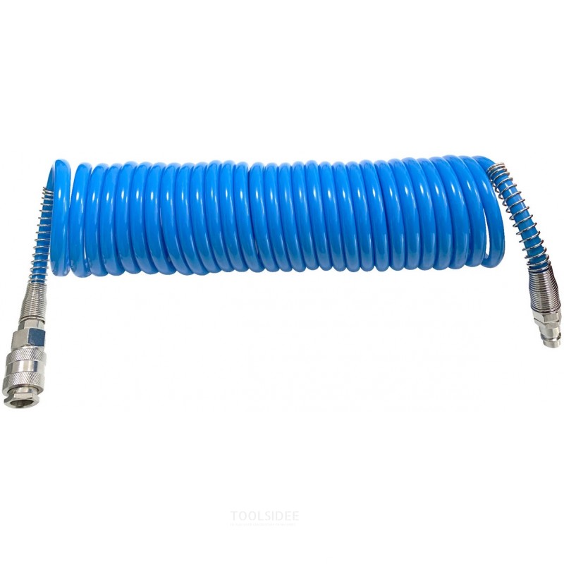 Trykluftspiralslange PU 8x12 mm – 10 m – inklusive lynkobling og stiknippel til fly Trykluftspiralslange PU 8x12 mm – 10 m – inklusive lynkobling og stiknippel til fly