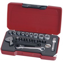 Doppen- en bitsset 1/4" 4-13mm 23 dlg Teng Tools