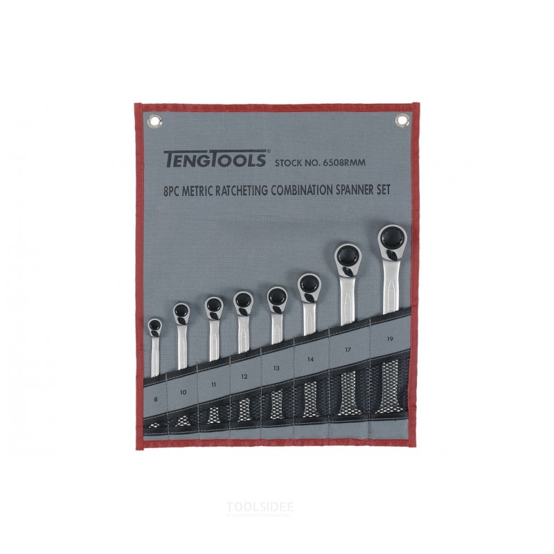 Set ratelsteekringsleutels L/R 8-19mm 8dlg Teng Tools