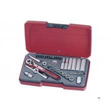 Topnøgle- og bitsæt 1/4" AF 35 dele Teng Tools