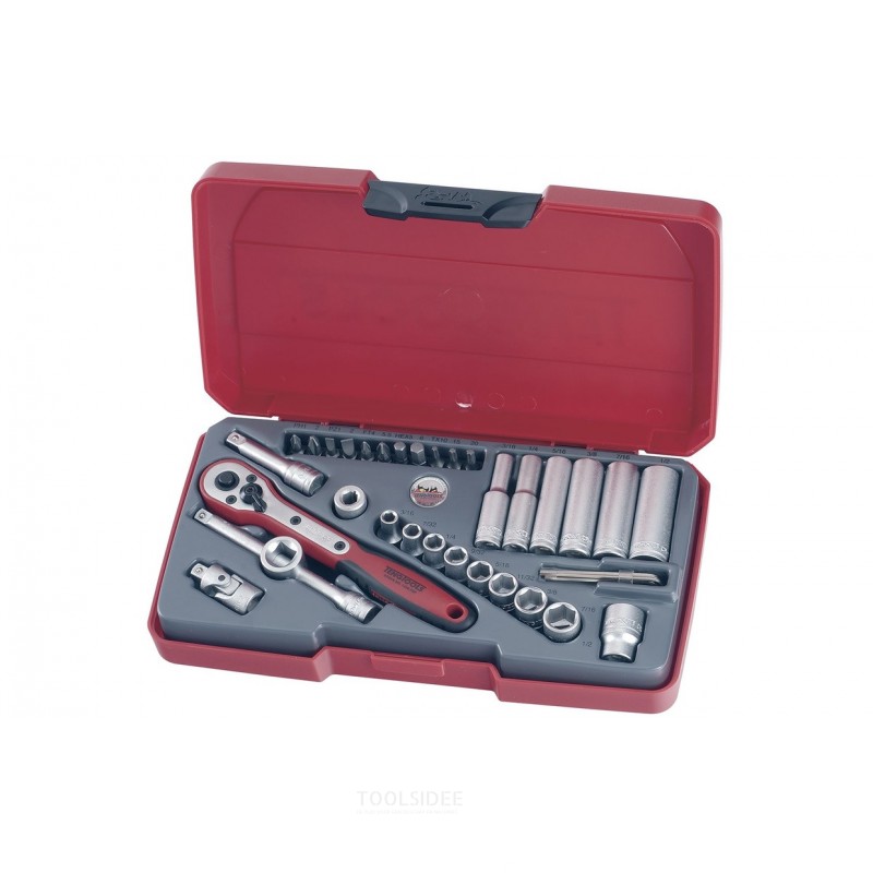 Topnøgle- og bitsæt 1/4" AF 35 dele Teng Tools